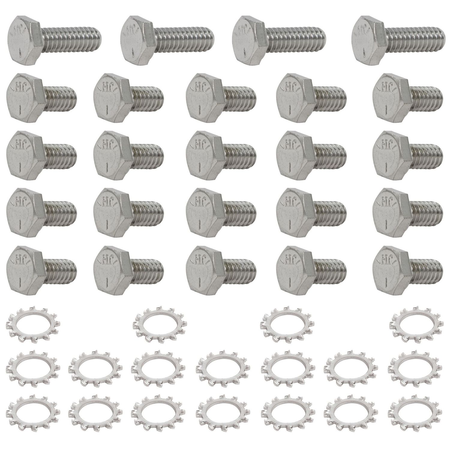 Oil Pan Bolt Kit Chevrolet Sm Block 265-400 Chrome Hex Head with Washers Oil Pan Bolt Kit Chevrolet Sm Block 265-400 Chrome Hex Head with Washers
