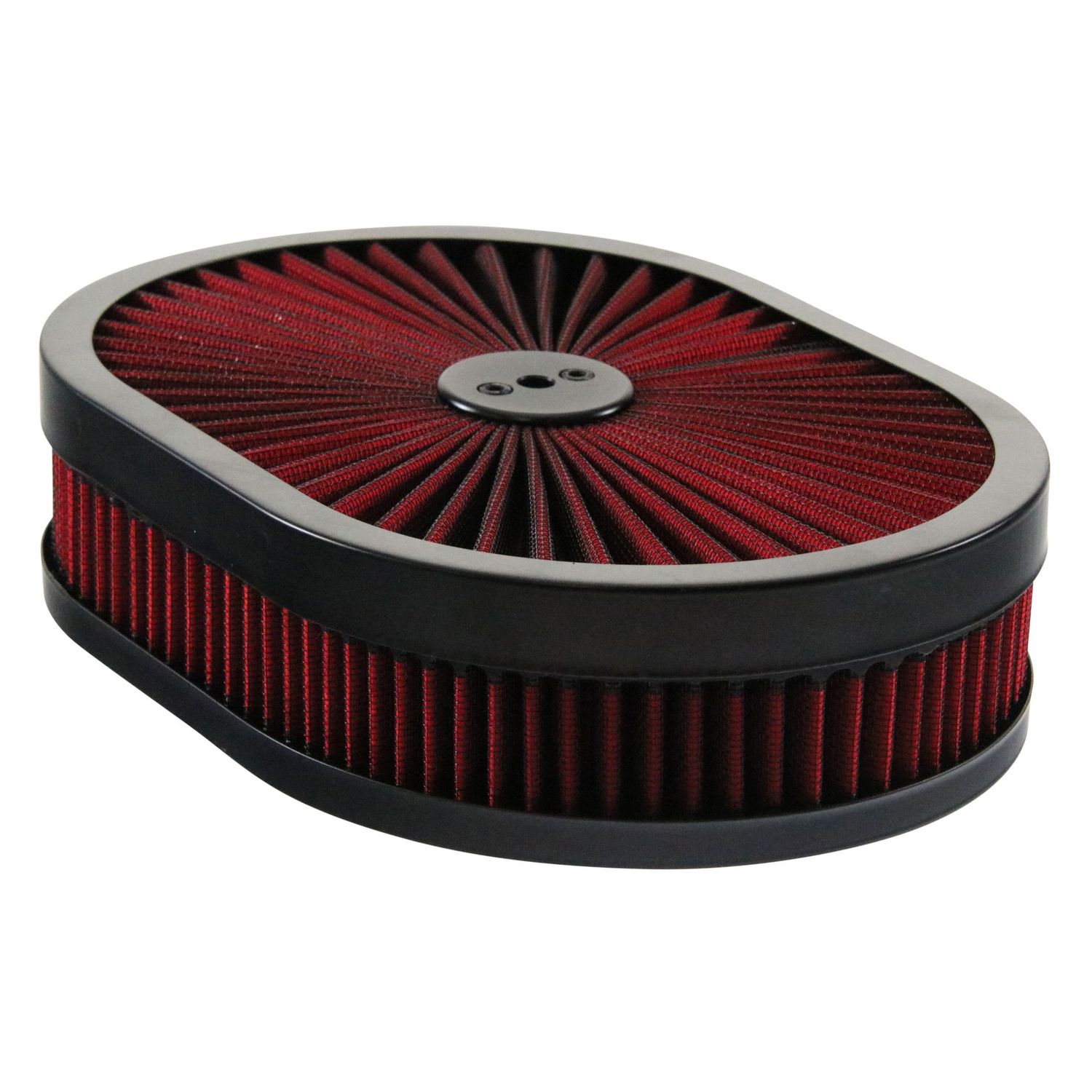 Oval Extraflow Black Edge Red Air Filter/Air Cleaner 12"x 2" Holley Edelbrock Quadrajet