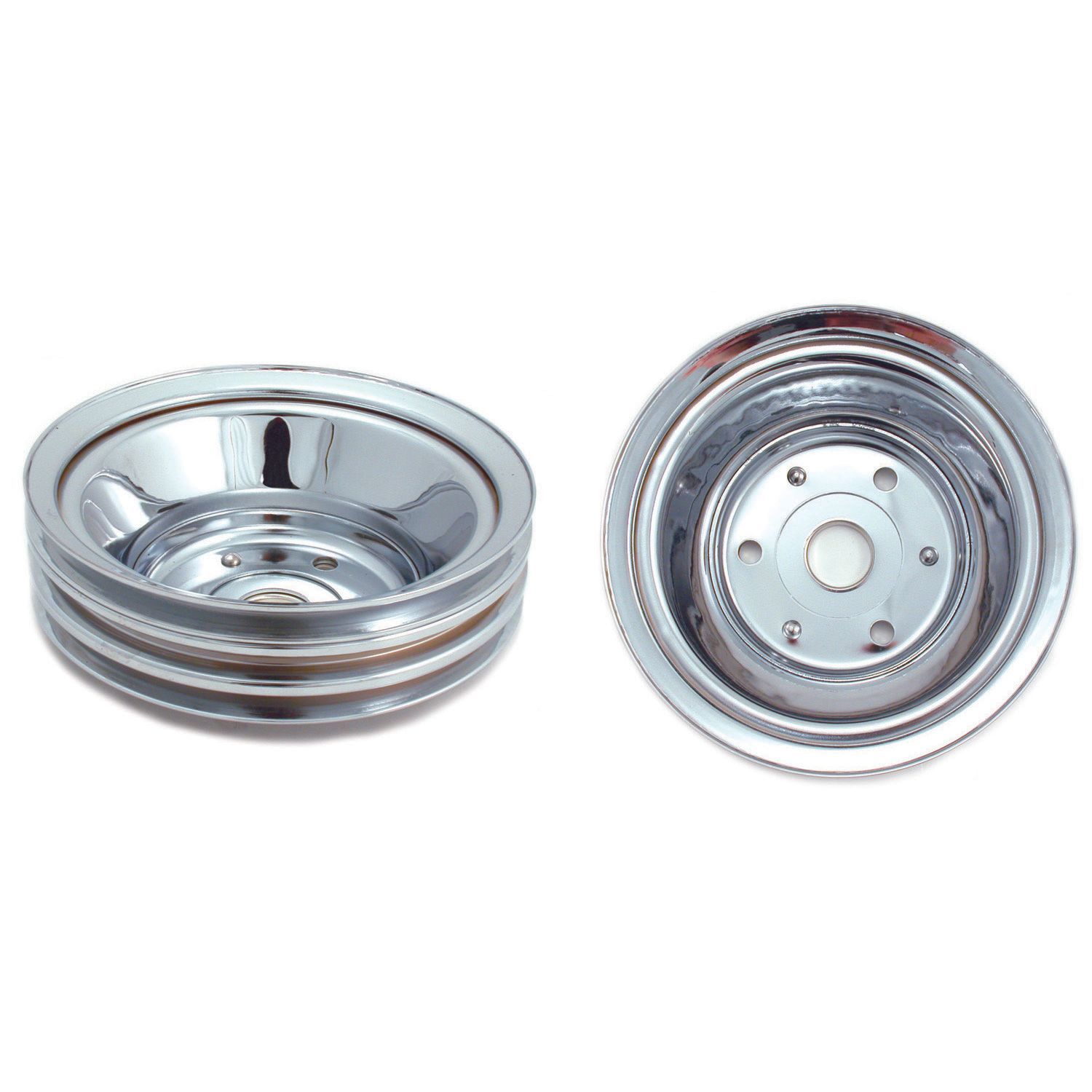 Pulley Crankshaft Triple Groove Lwp Chromed Steel Small Block Chevrolet 265-400 Pulley Crankshaft Triple Groove Lwp Chromed Steel Small Block Chevrolet 265-400