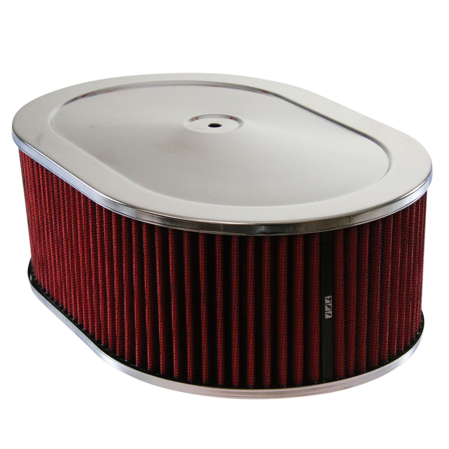 Oval Chrome Steel Air Filter/Air Cleaner 12 Oval Chrome Steel Air Filter/Air Cleaner 12" x 4" Holley Edelbrock Quadrajet Red Filter