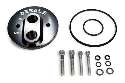 Derale Billet GM V8 Engine Bolt-On Oil Adaptor with 7/8-14" ORB Ports 35762