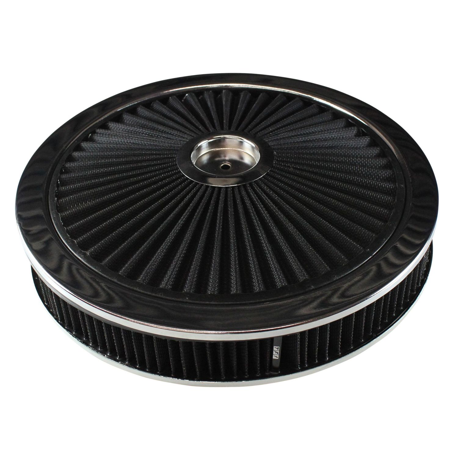 Extraflow Black Chrome Air Filter/Air Cleaner 14"x 2" Holley Edelbrock Recessed Base
