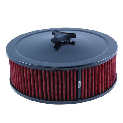 Black Air Filter/Air Cleaner 9" Wide x 3" Tall Holley Edelbrock Carburettor Red Element