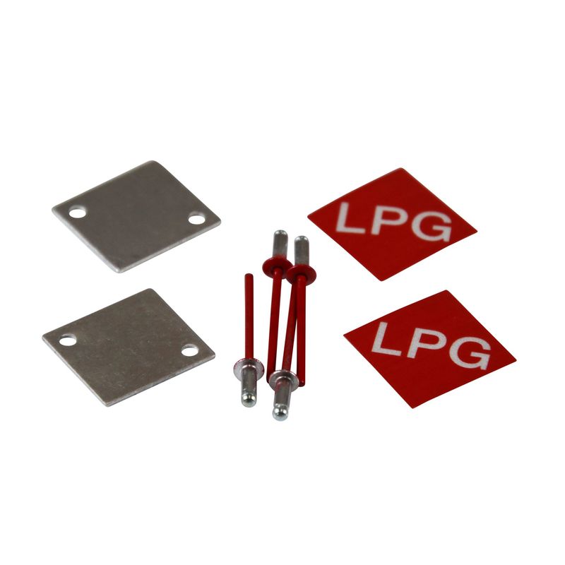 Lpg Number Plate Metal Tag Kit with decals + rivets (Set of 2)