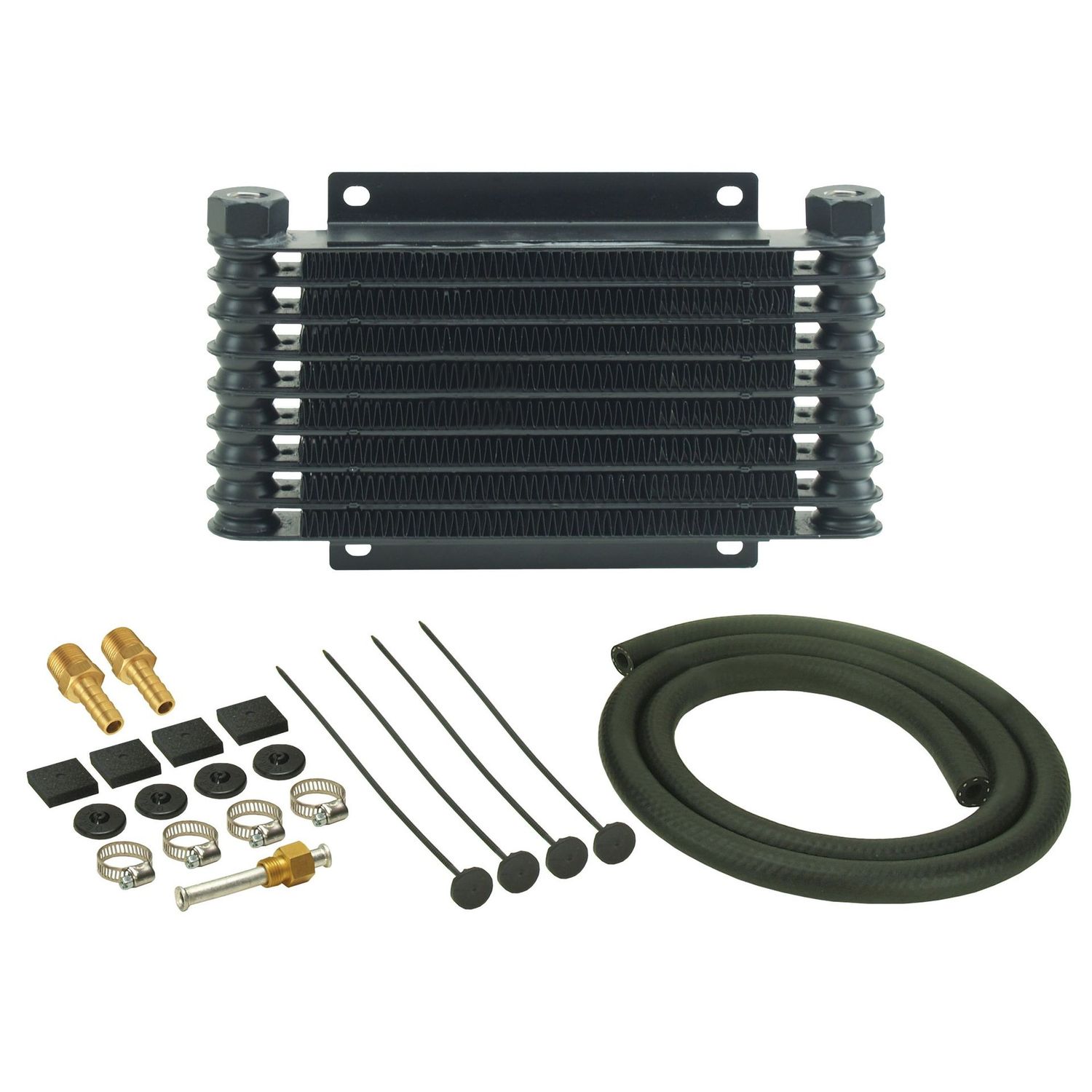 Derale Transmission 9 Row Plate & Fin 10-1/8 Derale Transmission 9 Row Plate & Fin 10-1/8"x5-1/2"x1-1/4" Cooler Kit 13612