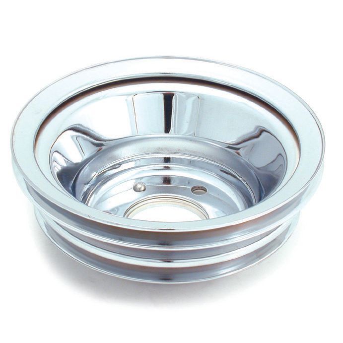 Pulley Crankshaft Triple Groove Lwp Chrome Steel Big Block Chevrolet 396-454