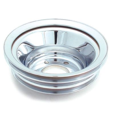 Pulley Crankshaft Triple Groove Lwp Chrome Steel Big Block Chevrolet 396-454