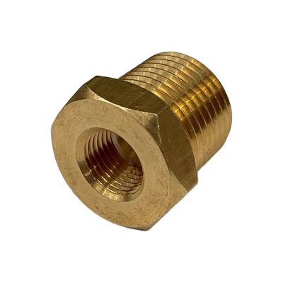 Brass Temp Bush Reducer 1/8" (8.4mm) Female NPT Thread to 3/8" (17mm) Male NPT Thread