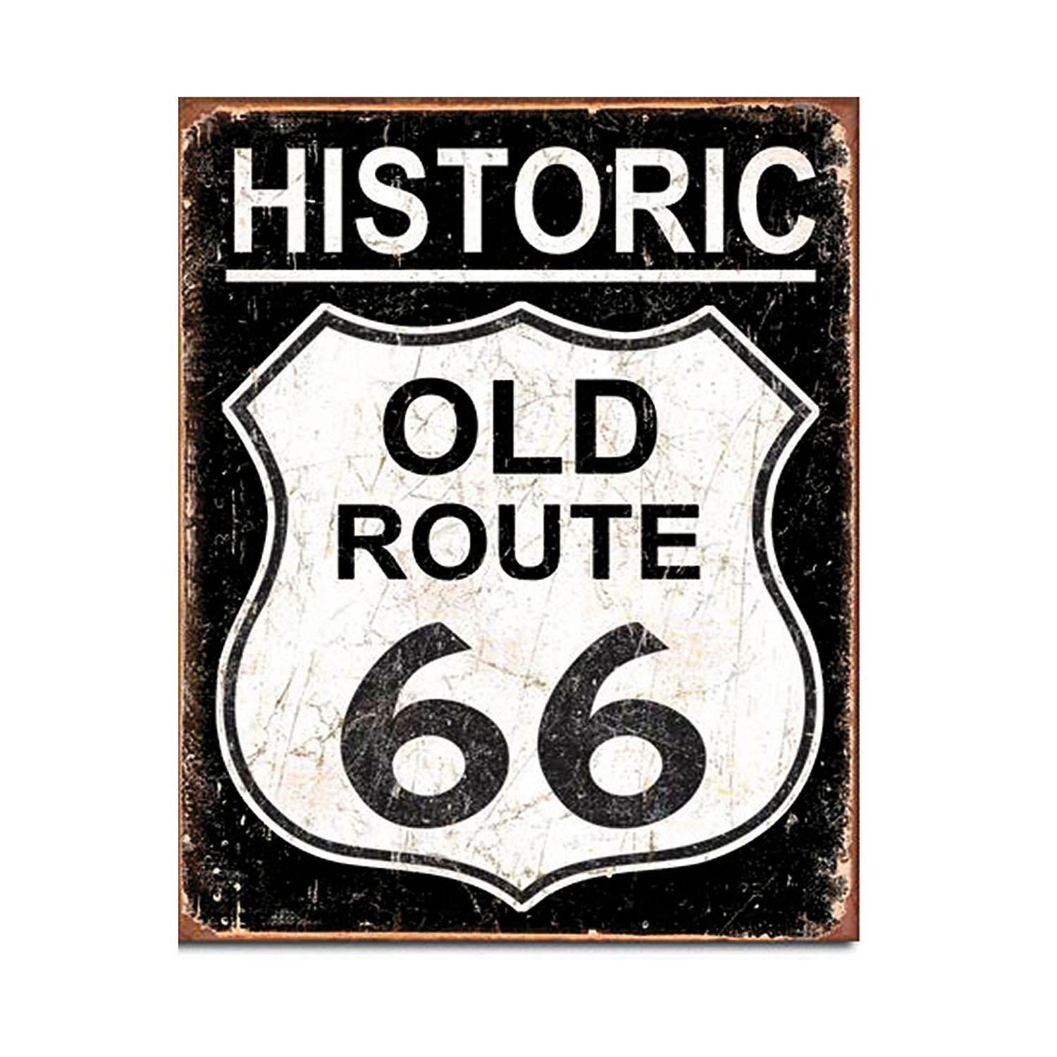 Historic Old Route 66 Metal Sign Reproduction 32cm x 41cm Historic Old Route 66 Metal Sign Reproduction 32cm x 41cm
