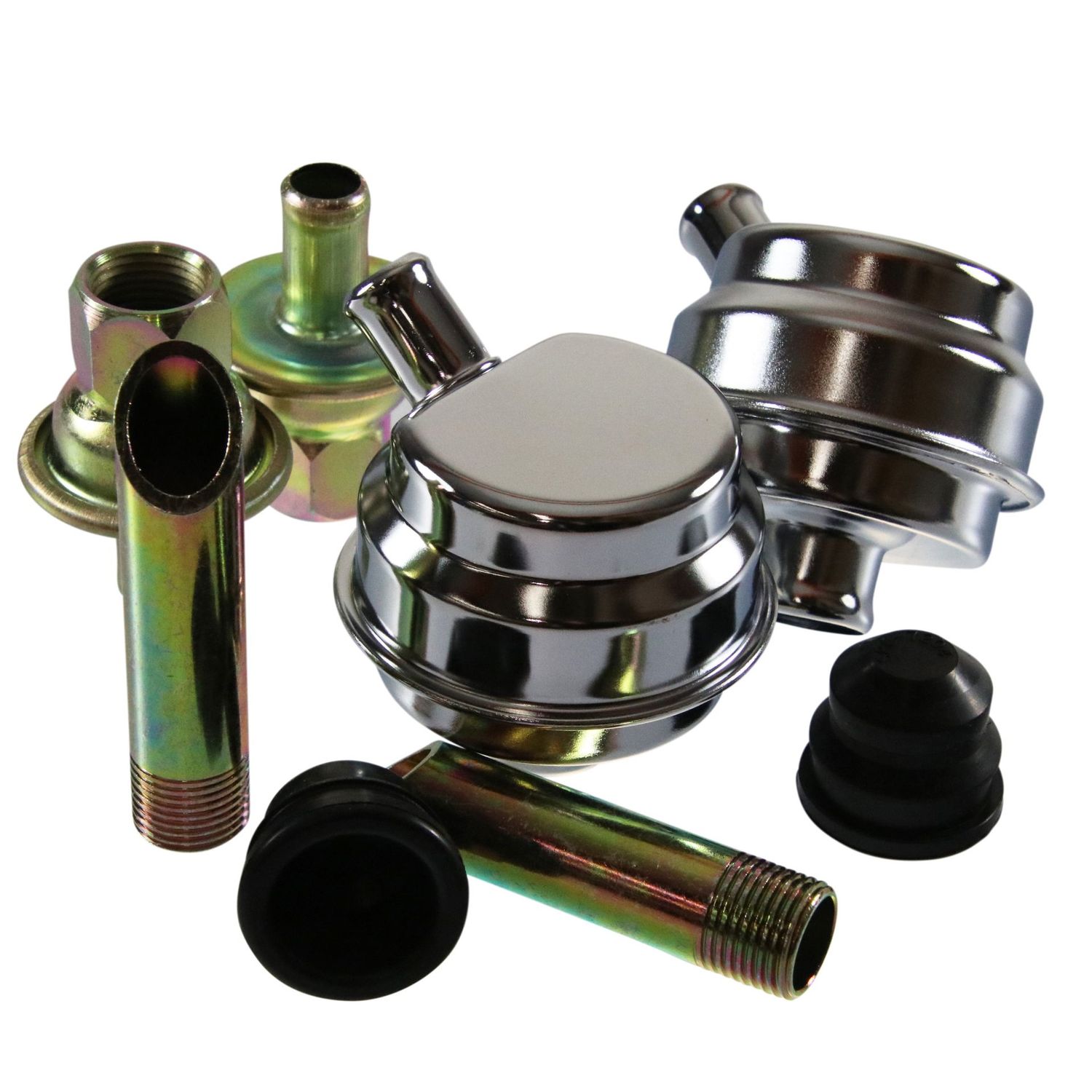 Crankcase Universal Evacuation System Chrome Weld In Tubes One Way Check Valves Crankcase Universal Evacuation System Chrome Weld In Tubes One Way Check Valves