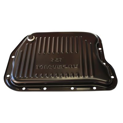 Transmission Pan Chrysler Torqueflite 727 OEM 1-1/8 Transmission Pan Chrysler Torqueflite 727 OEM 1-1/8" Deep Black Steel Finned