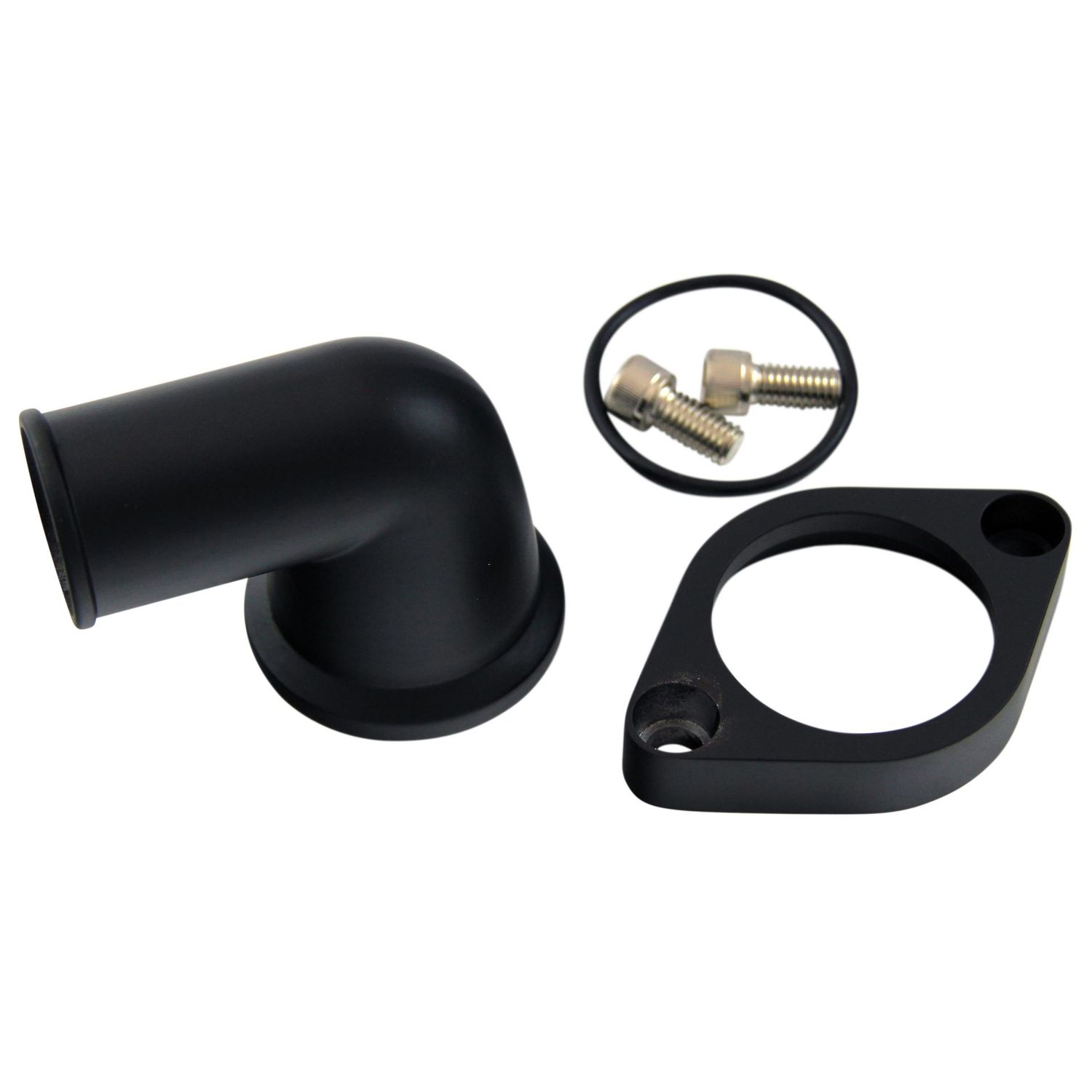 Water Neck Chevrolet Small Big Block 90 Degree Black Alloy Swivel 360 Degree