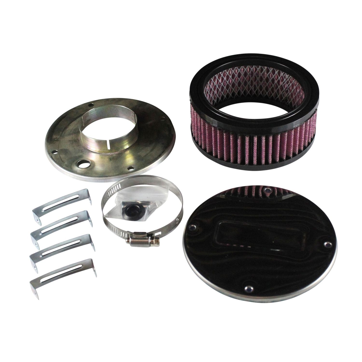 Chrome Air Filter/Air Cleaner 5-1/2" Wide x 55mm Tall 2-5/16" Neck Single Barrel Stromberg