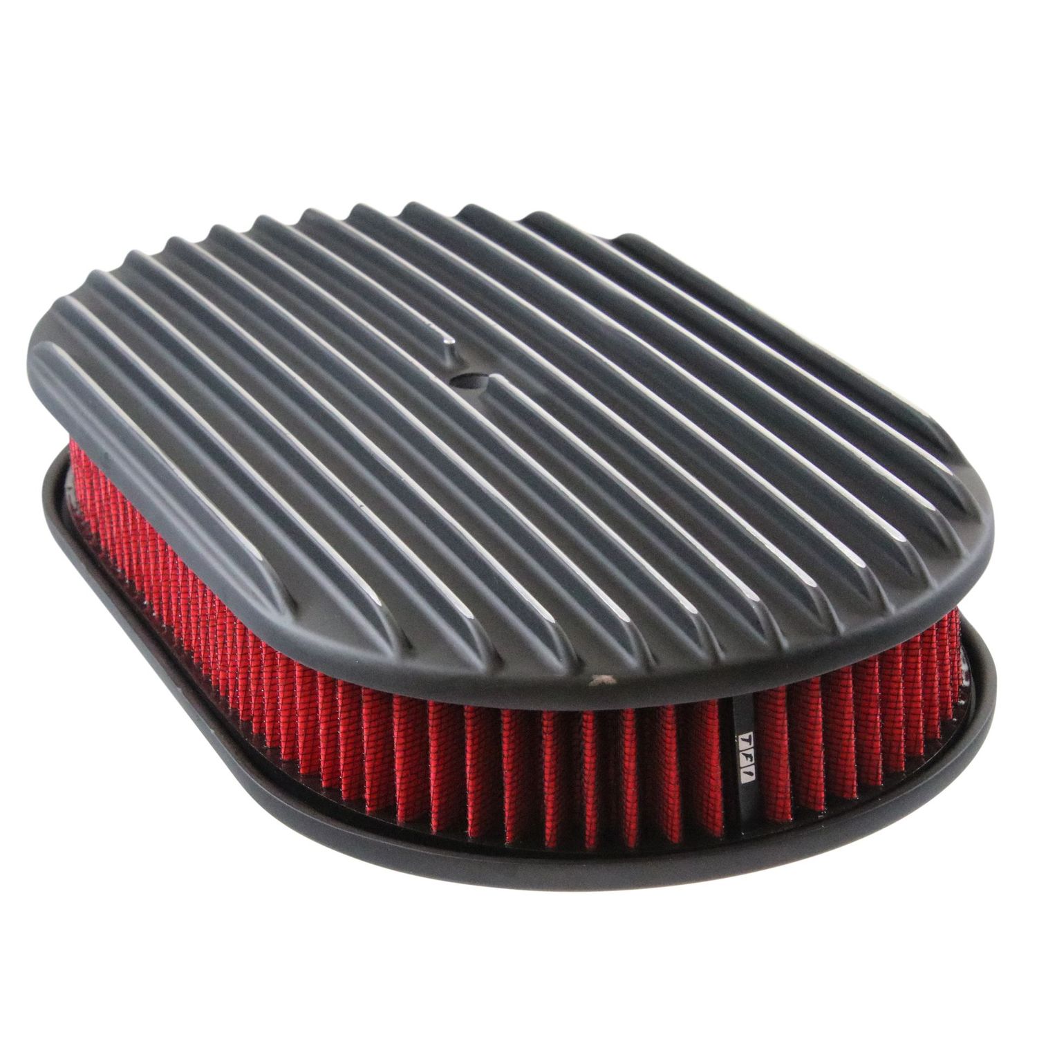 Oval Black Full Finned Air Filter/Air Cleaner 15" x 2" Holley Edelbrock Quadrajet Carter
