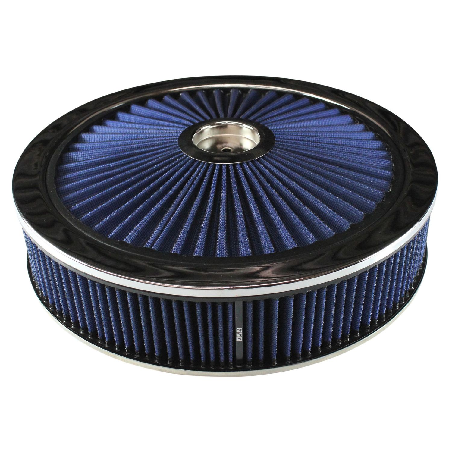 Extraflow Blue Chrome Air Filter/Air Cleaner 14 Extraflow Blue Chrome Air Filter/Air Cleaner 14" x 3" Holley Edelbrock Recessed Base