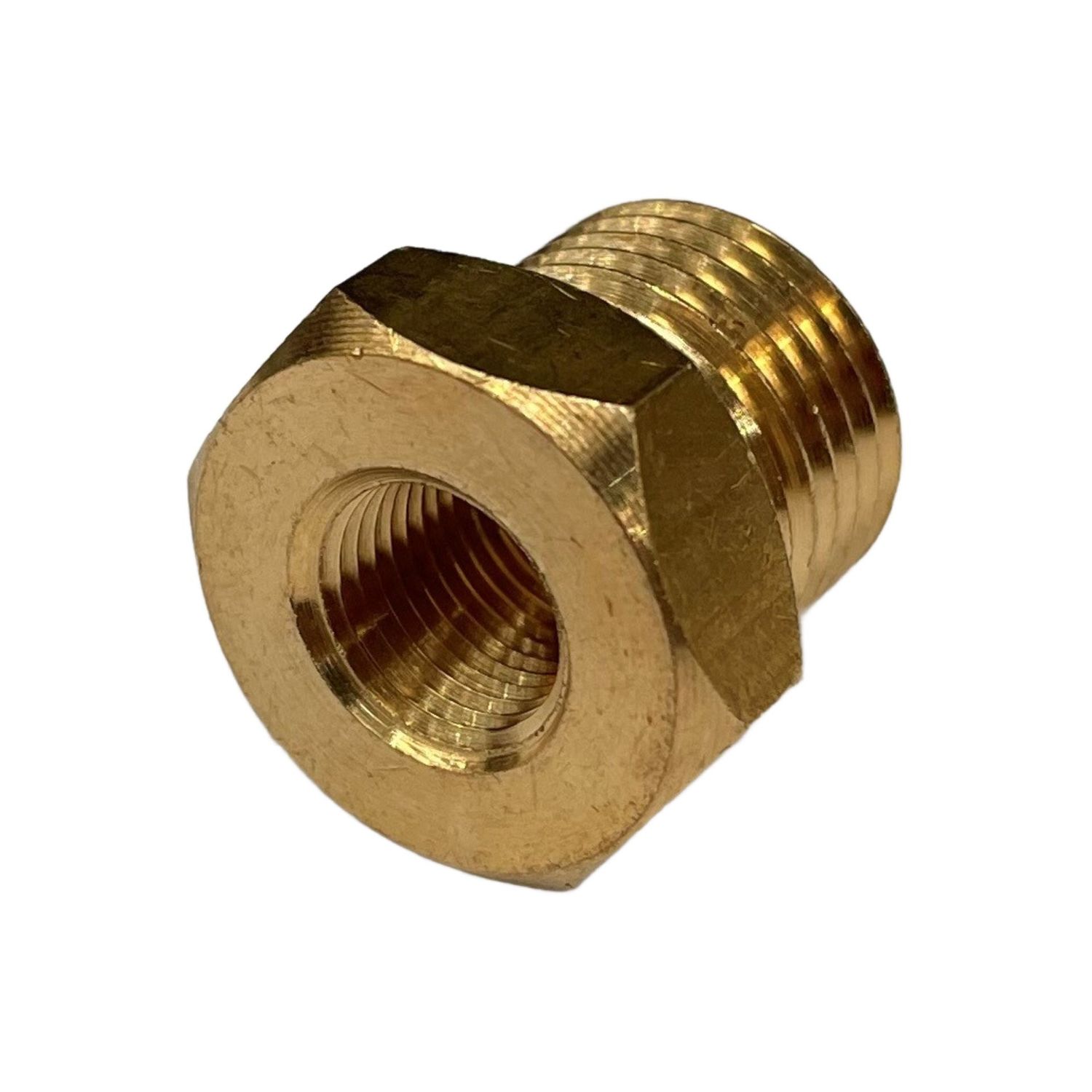 Brass Temp Bush Reducer 1/8" (8.4mm) Female NPT Thread to M16-1.5 Male Thread