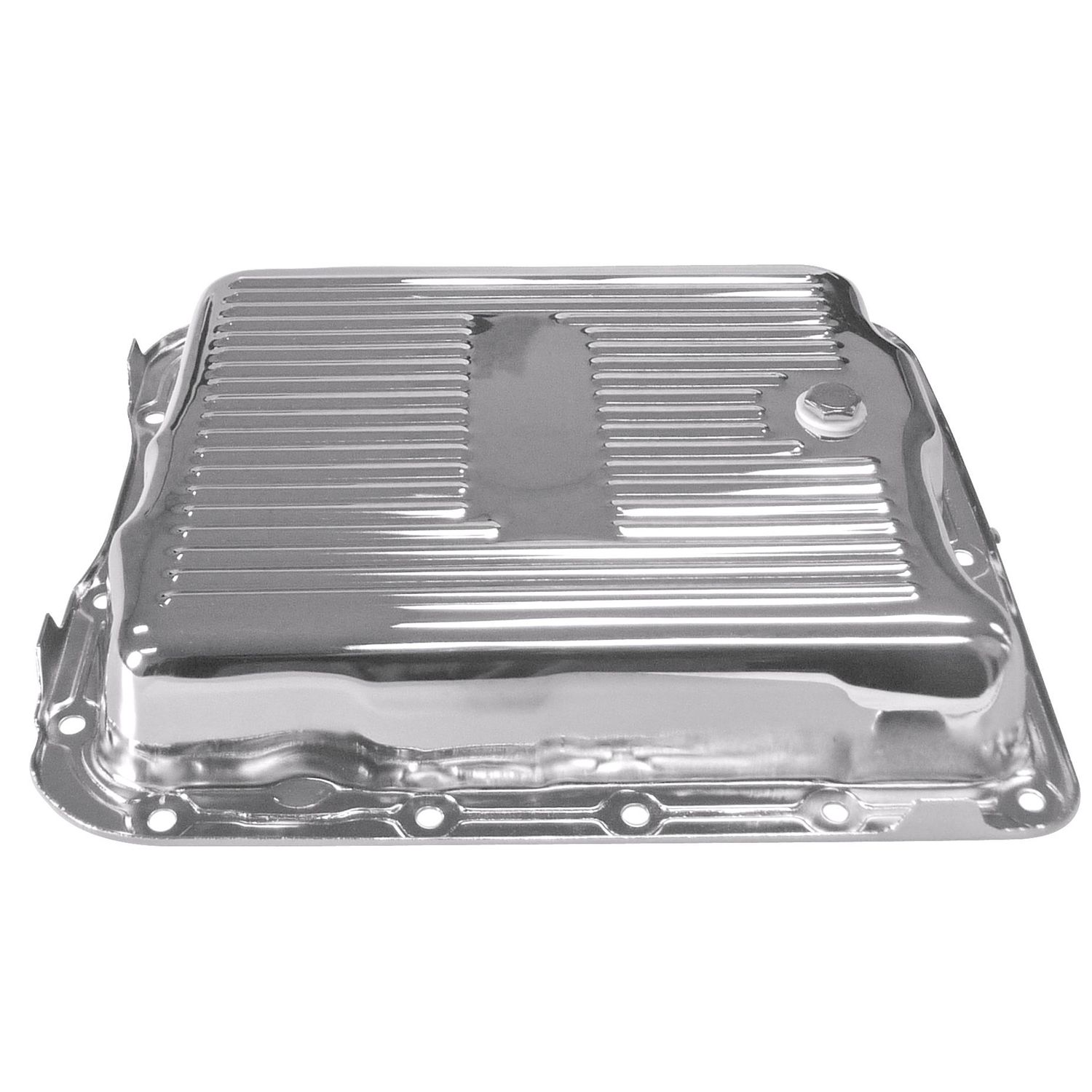 Transmission Pan GM Turbo 700R4/4L60/4L60E OEM Height Chrome Steel Finned Transmission Pan GM Turbo 700R4/4L60/4L60E OEM Height Chrome Steel Finned