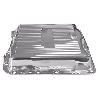 Transmission Pan GM Turbo 700R4/4L60/4L60E OEM Height Chrome Steel Finned