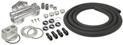 Derale Universal Oil Filter Relocation Kit, Dual Mount 1/2 Derale Universal Oil Filter Relocation Kit, Dual Mount 1/2" NPT 15749