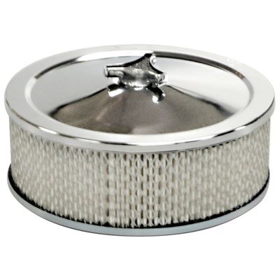 Chrome Air Filter/Air Cleaner 9" Wide x 3" Tall Holley Edelbrock Quadrajet Carburettor
