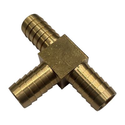 3-Way Brass Tee Piece 5/8 3-Way Brass Tee Piece 5/8" (15.9mm) Barbed Hose Tube ends