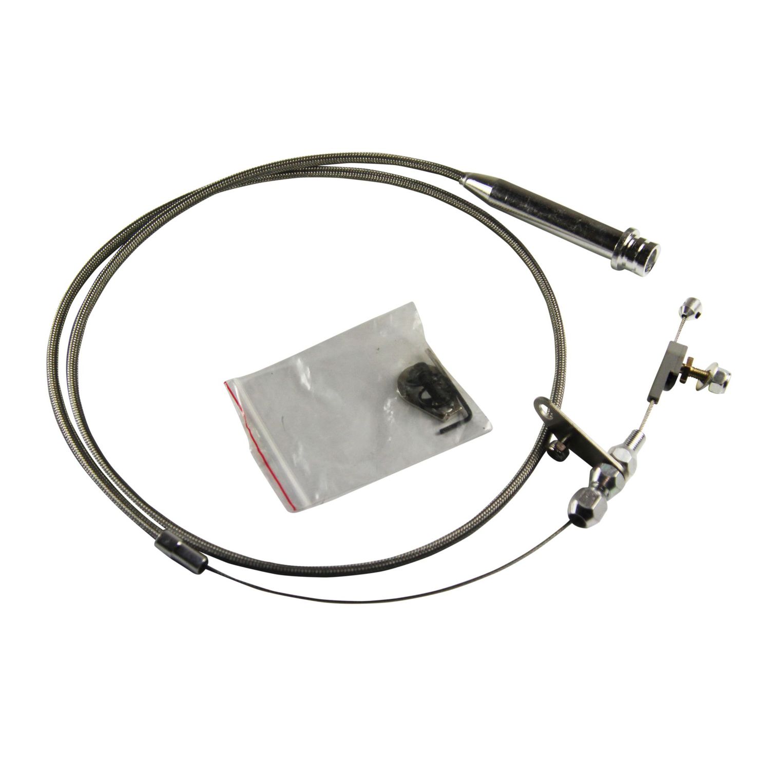 Kickdown Assembly 700-R4 Braided Stainless 24 Inch Long Kickdown Assembly 700-R4 Braided Stainless 24 Inch Long