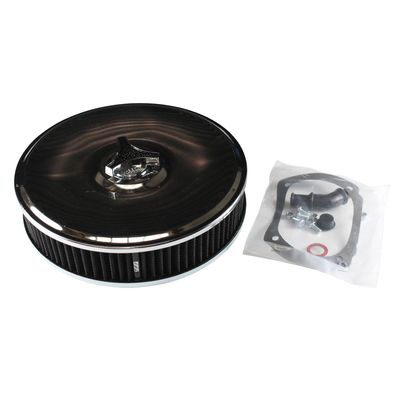 Chrome Air Filter/Air Cleaner 9" Wide x 2" Tall Weber Adm Falcon XE/XF Carb Black Element