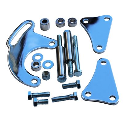 Power Steering Pump Chrome Steel Bracket Kit Chevrolet Sm Block Lwp