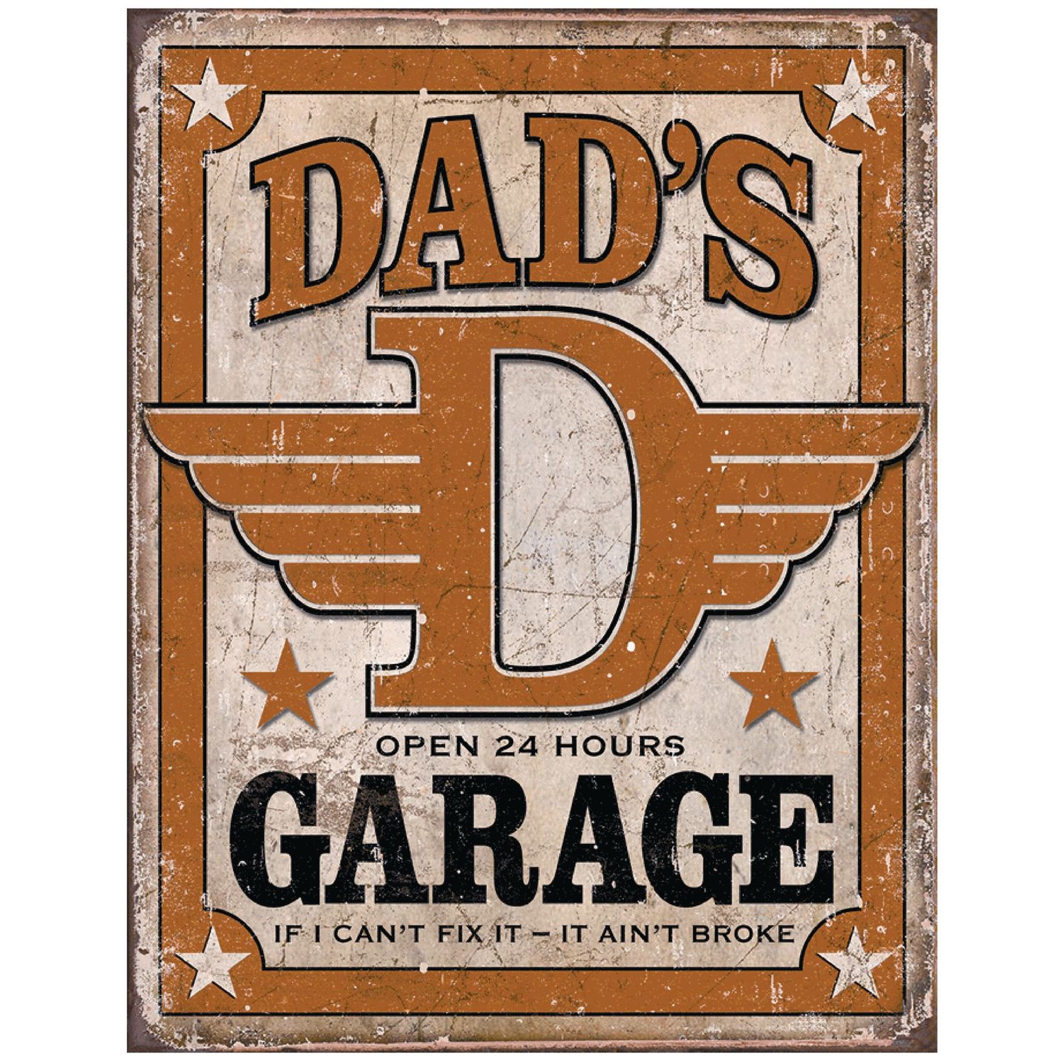 Dads Garage Open 24 Hours If I Can't Fix It Metal Sign Reproduction 32cm x 41cm Dads Garage Open 24 Hours If I Can't Fix It Metal Sign Reproduction 32cm x 41cm
