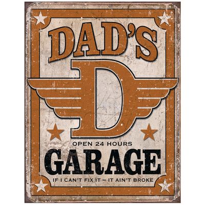 Dads Garage Open 24 Hours If I Can't Fix It Metal Sign Reproduction 32cm x 41cm Dads Garage Open 24 Hours If I Can't Fix It Metal Sign Reproduction 32cm x 41cm