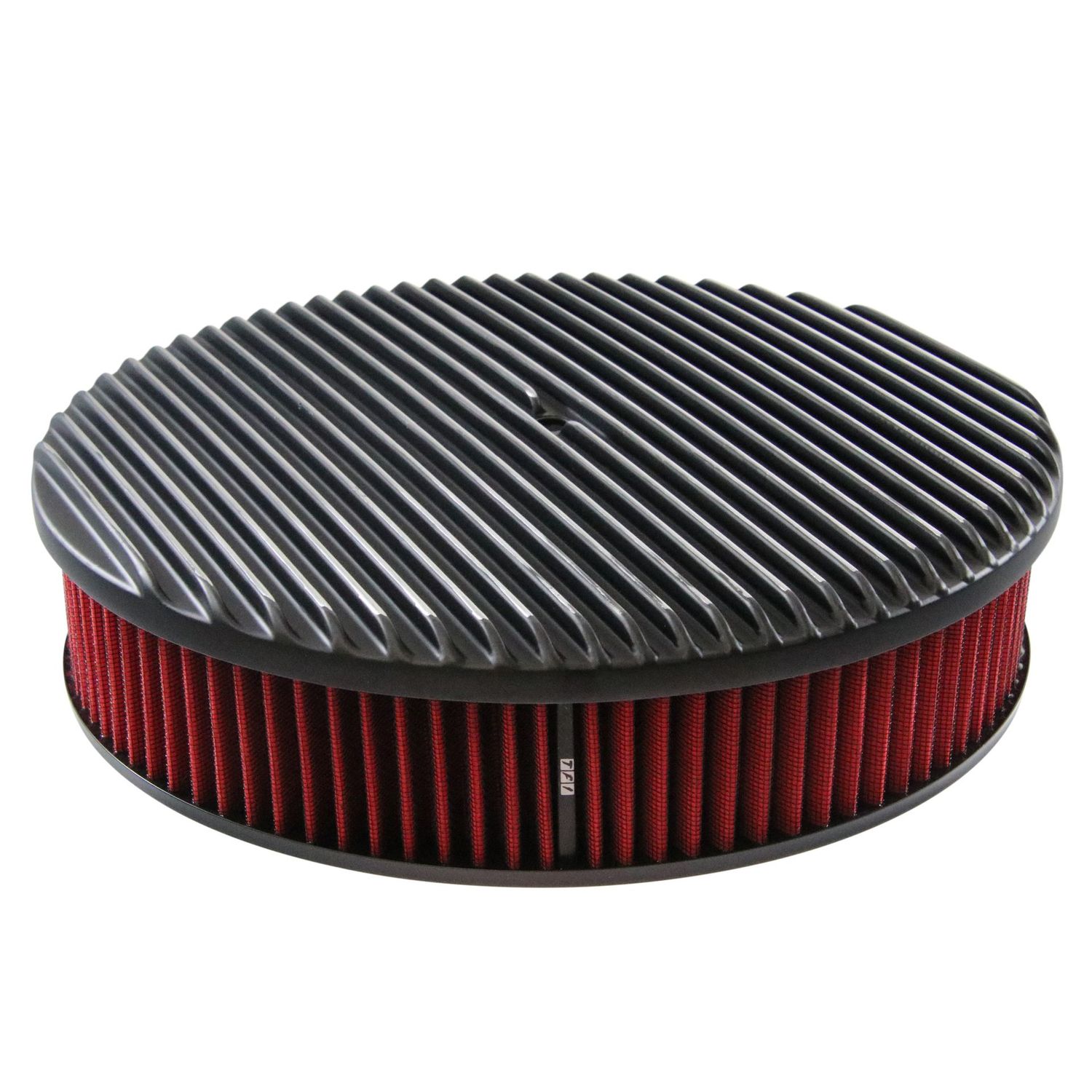 Black Alloy Full Finned Air Filter/Air Cleaner 14 Black Alloy Full Finned Air Filter/Air Cleaner 14" x 3" Holley Edelbrock Red Cotton Filter