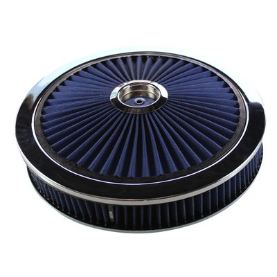 Extraflow Blue Chrome Air Filter/Air Cleaner 14" x 2" Holley Holden Quadrajet Base