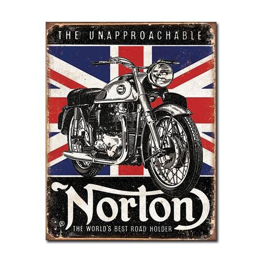 Norton The Worlds Best Road Holder Metal Sign Reproduction 32cm x 41cm