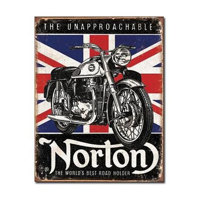 Norton The Worlds Best Road Holder Metal Sign Reproduction 32cm x 41cm Norton The Worlds Best Road Holder Metal Sign Reproduction 32cm x 41cm