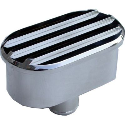 Breather Cap Nostalgic Oval Alloy Polished Finned with 1"(25mm Neck)