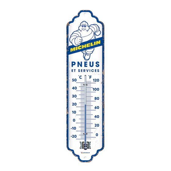 Thermometer Michelin Pneus & Services C'+F' 6.5cm x 28cm In Hang Sell