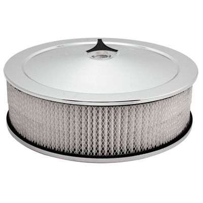 Chrome Air Filter/Air Cleaner 14 Chrome Air Filter/Air Cleaner 14" x 4" Holley or Holden Quadrajet Base Paper Element