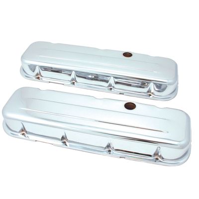Valve Rocker Covers Chrome Chevrolet Big Block 396-502 Low Baffled-pr