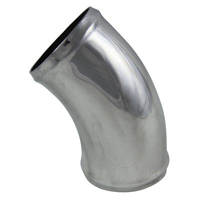 Intake Pipe Intercooler 3" (76mm) OD 45 Degree Polished Alloy Pipe 6" (150mm)