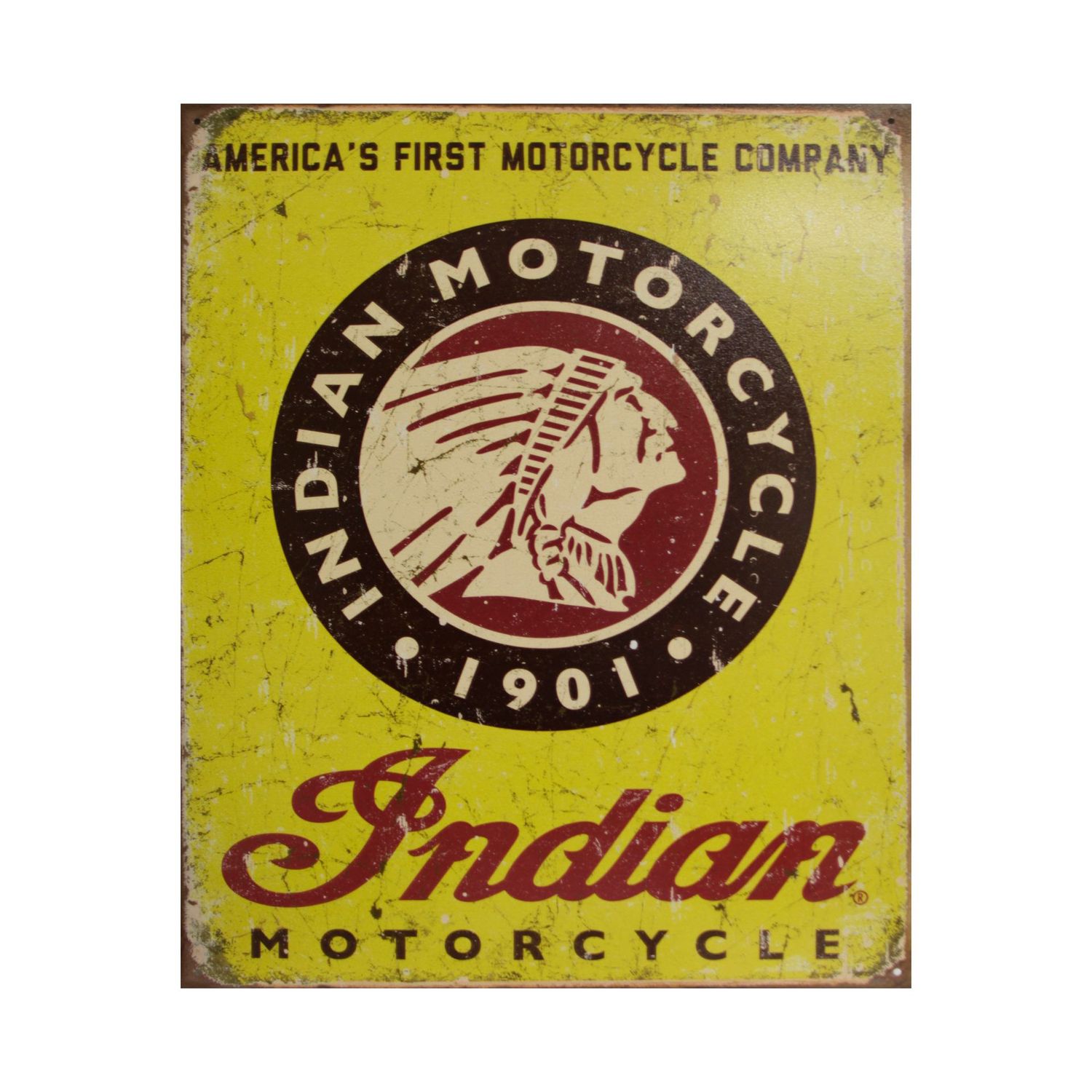 Indian Motorcycles Since 1901 Americas First Motorcycle Metal Sign 32cm x 41cm