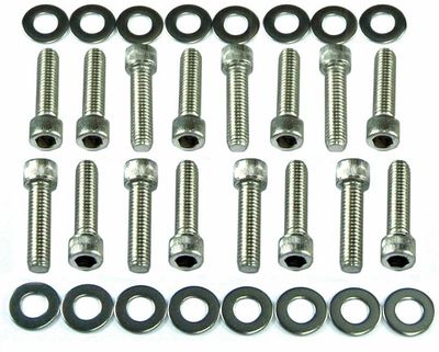 Bolt Kit Intake Holden V8 Factory Blue Black + Aftermarket Manifold Red Motor Engine