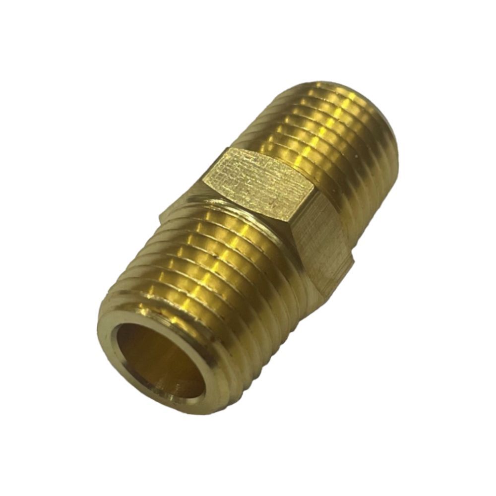 Brass Hex Nipple 1/4" (13.2mm) Male BSP Thread