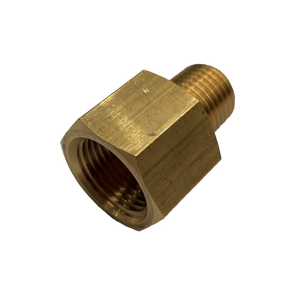 Brass Reducing Hex Adaptor 3/8" (15mm) Female to 1/8" (9.7mm) Male BSP Thread