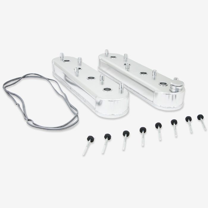 Valve Rocker Covers Chevrolet LS Centre Bolt Fabricated Polished Aluminium + Coil Mts