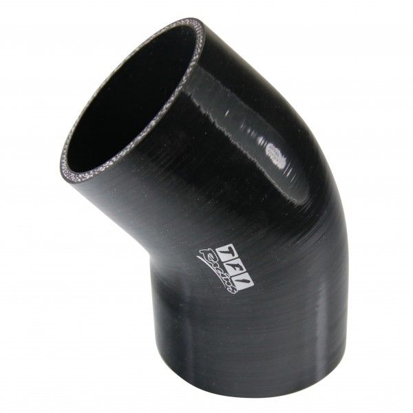 Silicone Hose Black 45 Deg Elbow 89mm (3.5") ID, 50mm Leg Length