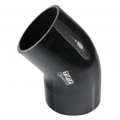 Silicone Hose Black 45 Deg Elbow 89mm (3.5") ID, 50mm Leg Length