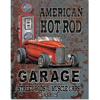 American Hot Rod Garage Street Rods Metal Sign Reproduction 32cm x 41cm American Hot Rod Garage Street Rods Metal Sign Reproduction 32cm x 41cm