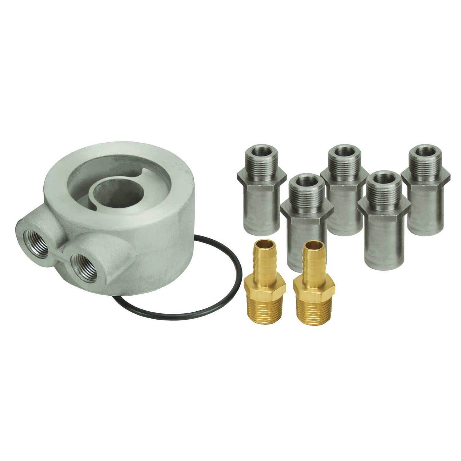 Derale Non Thermostatic Universal Engine Sandwich Adaptor 5 Thread Sizes 15735