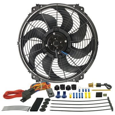 Derale 16 Derale 16" Tornado Reversible 2175Cfm Electric Fan with 180?F Thermostat 16016