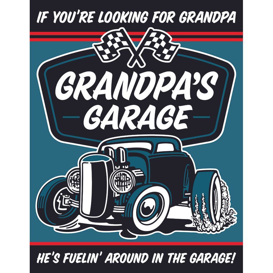 Grandpa's Garage Metal Sign Reproduction 32cm x 41cm